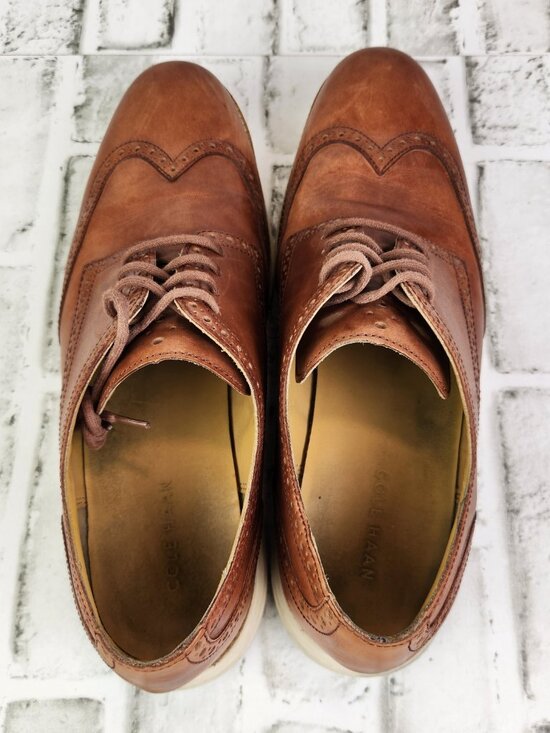 Cole Haan LunarGrand Men\'s Sz 12 M Brown Woodbury Leather Wingtip Oxford Shoes main image 9